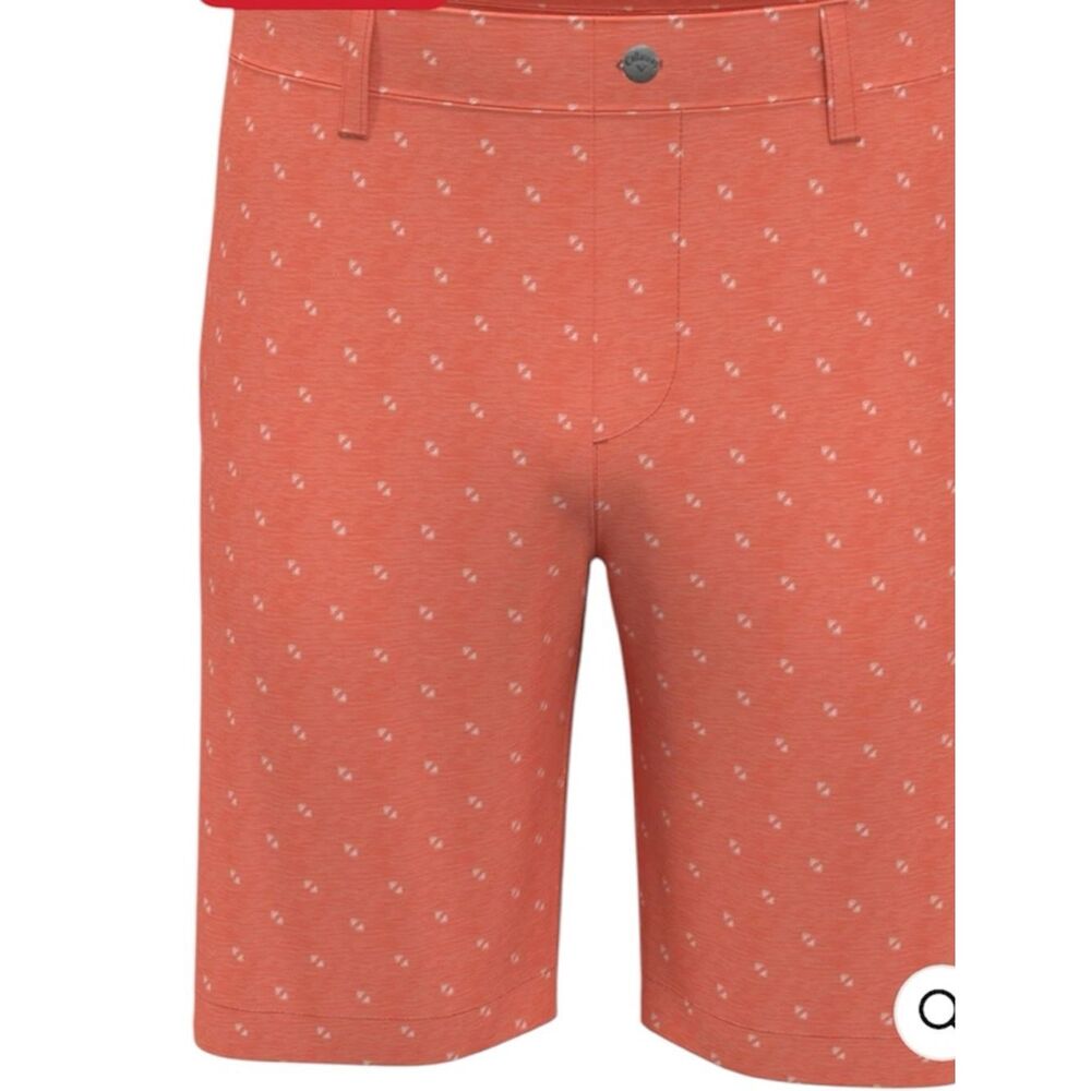 CALLAWAY MENS TEXTURE CHEVRON GEO SHORT, Orange, Size 40, NWT